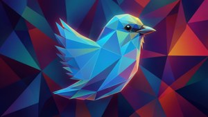 Low-Poly Geometric Twitter Bird