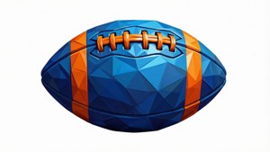 Low-Poly Half Football Geometric