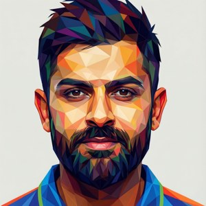 Low Poly Kohli Art