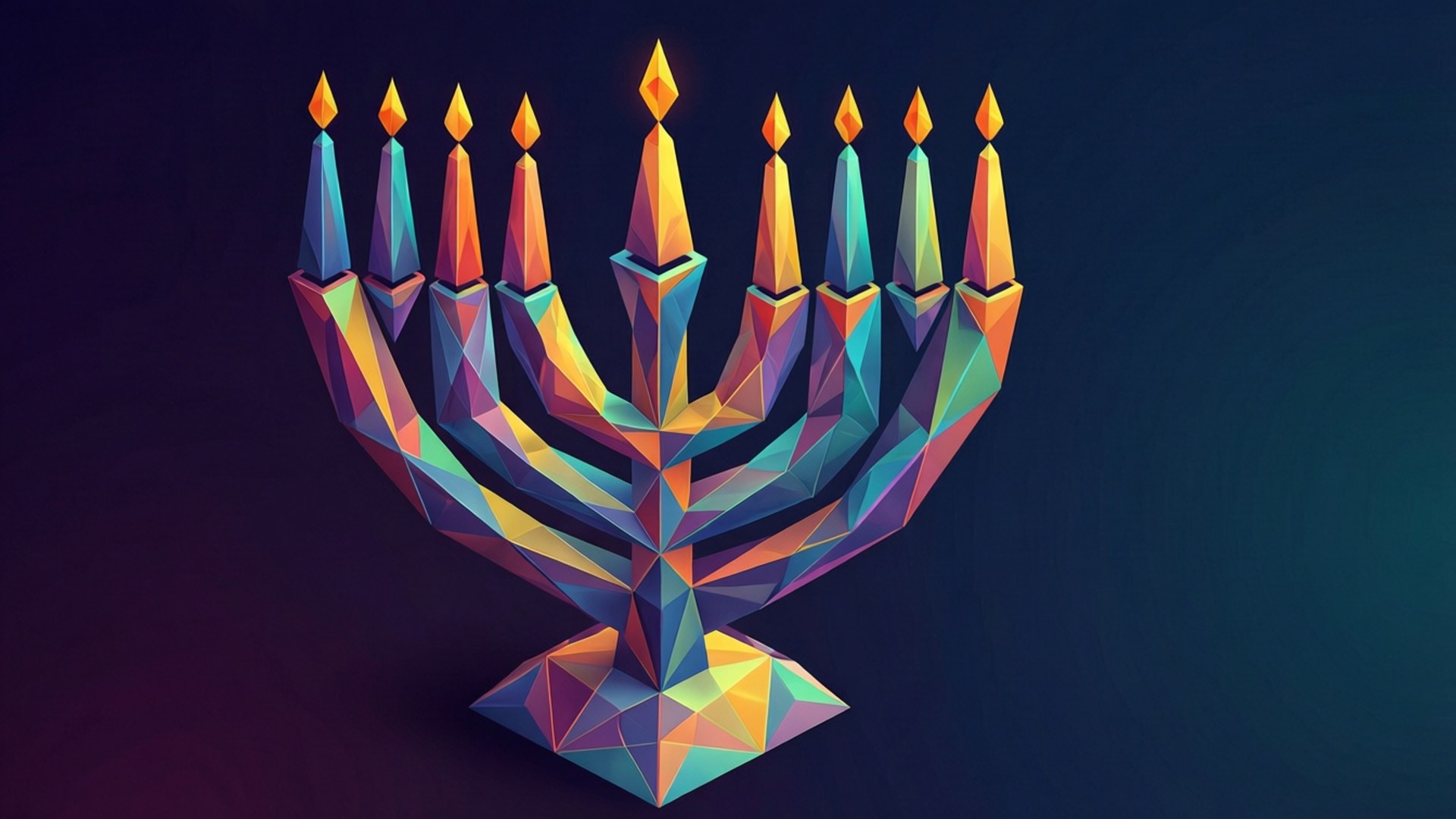 Low Poly Menorah by Wallpapers.art Studio