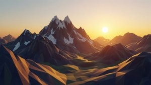 Low-Poly Mountain Sunrise