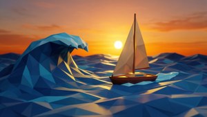 Low Poly Ocean Sunset