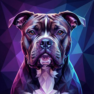 Low-Poly Pitbull Portrait