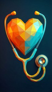 Low-Poly Stethoscope Heart