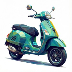 Low-Poly Vespa Art