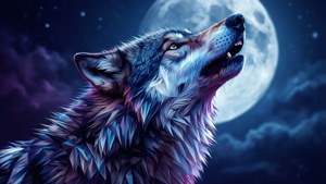 Low Poly Wolf Howl