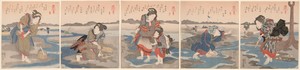 Low Tide at Susaki - A Set of Five (Shiohi goban no uchi)