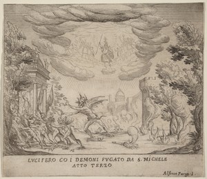 Lucifer and Demons Fleeing Saint Michael
