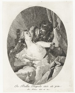 Lucretia bedreigt door Sextus met dolk