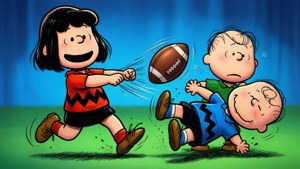 Lucy Pulls the Football