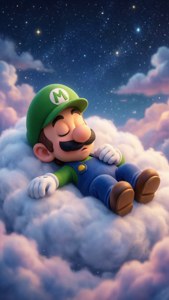 Luigi Sleeping on a Cloud