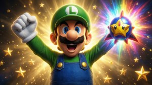 Luigi with Starman Power
