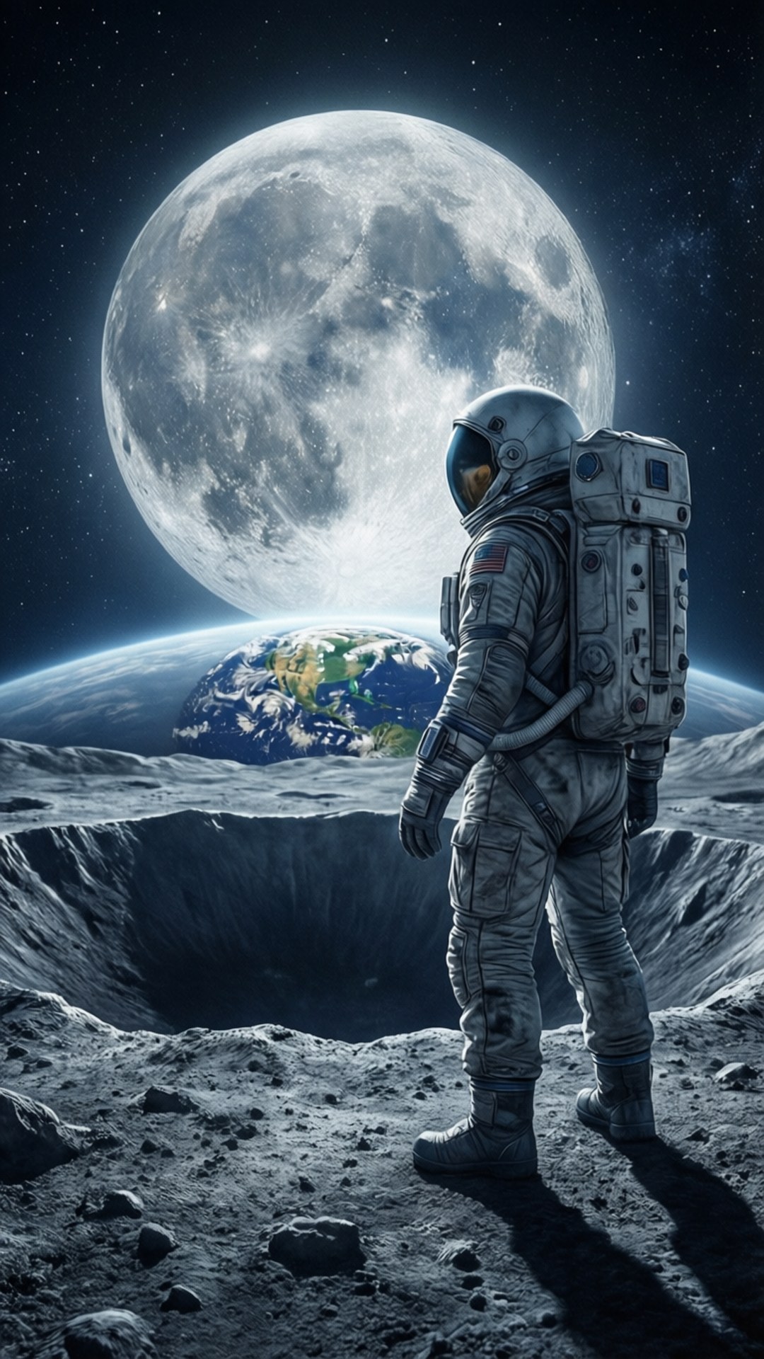 Lunar Astronaut Vista by Wallpapers.art Studio