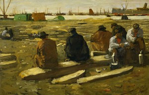 Lunchtime at the Building Site on the Van Diemenstraat in Amsterdam