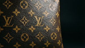 LV Initials Embossed Closeup