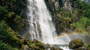 Lysefjord Waterfall Rainbow