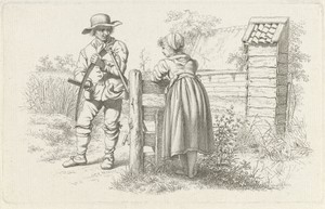 Maaier in gesprek met een meisje