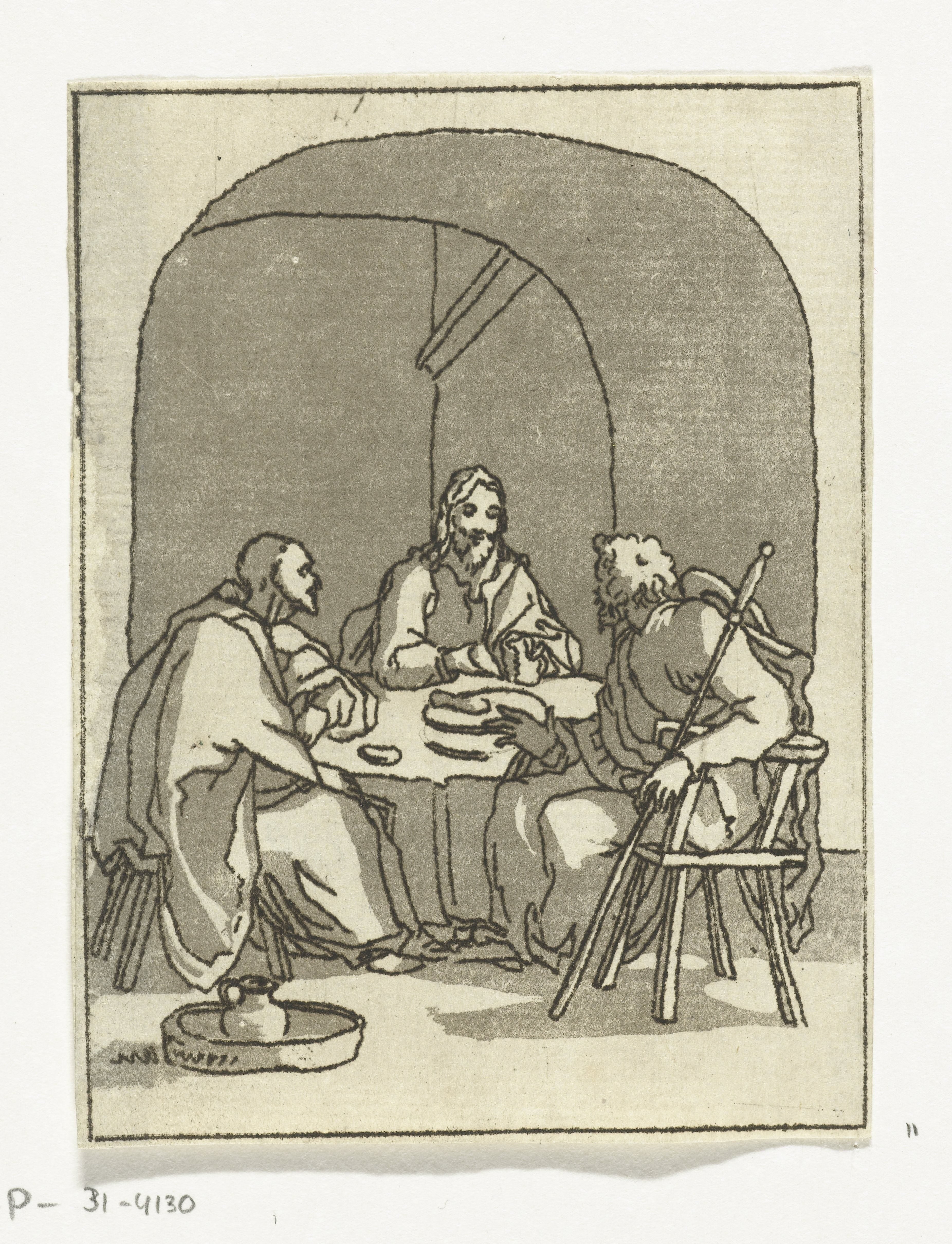 Maaltijd te Emmaüs by Anthonie van den Bos