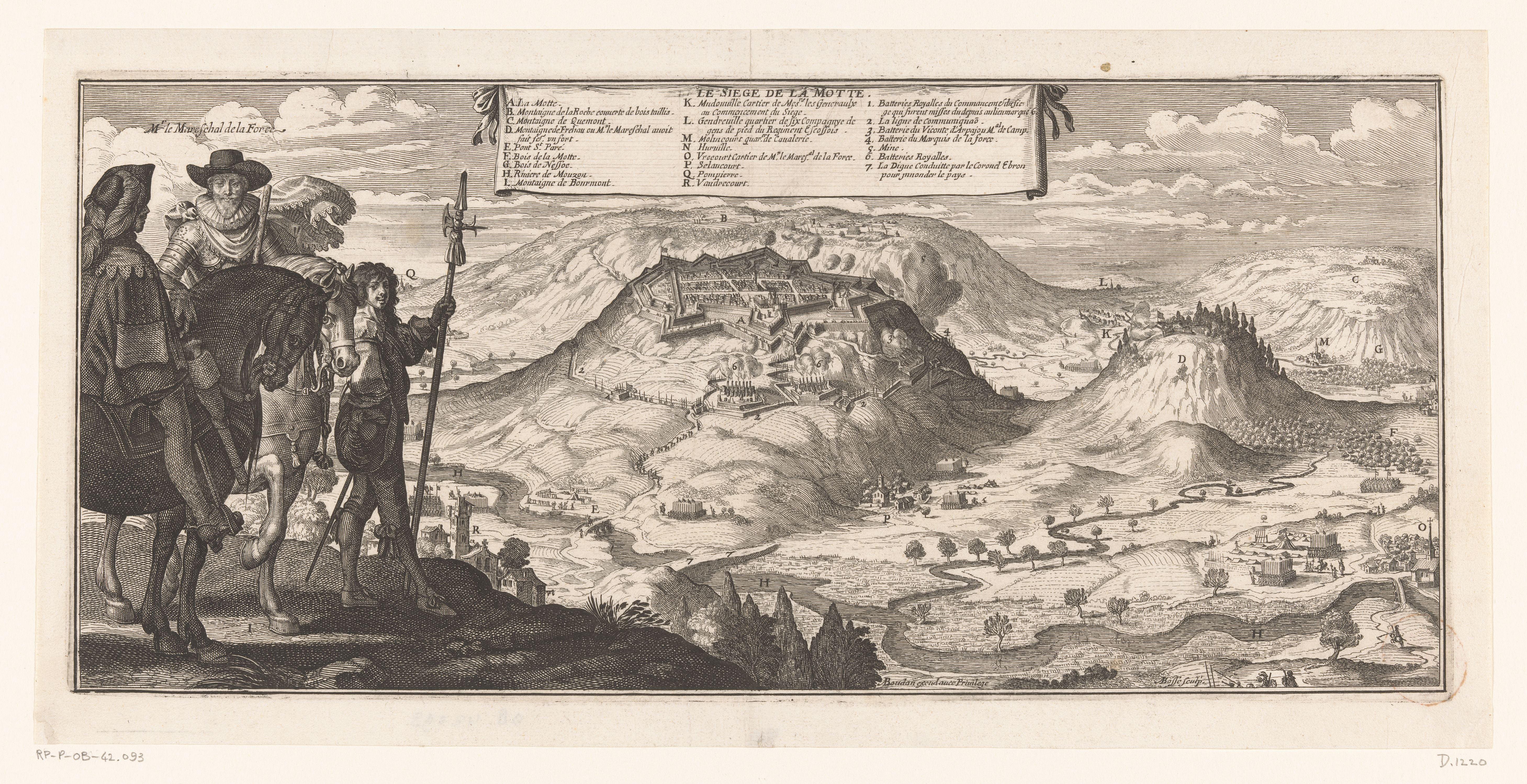 Maarschalk beziet het beleg van La Motte by Abraham Bosse