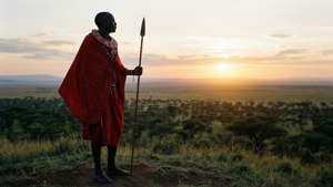 Maasai Warrior Silhouette