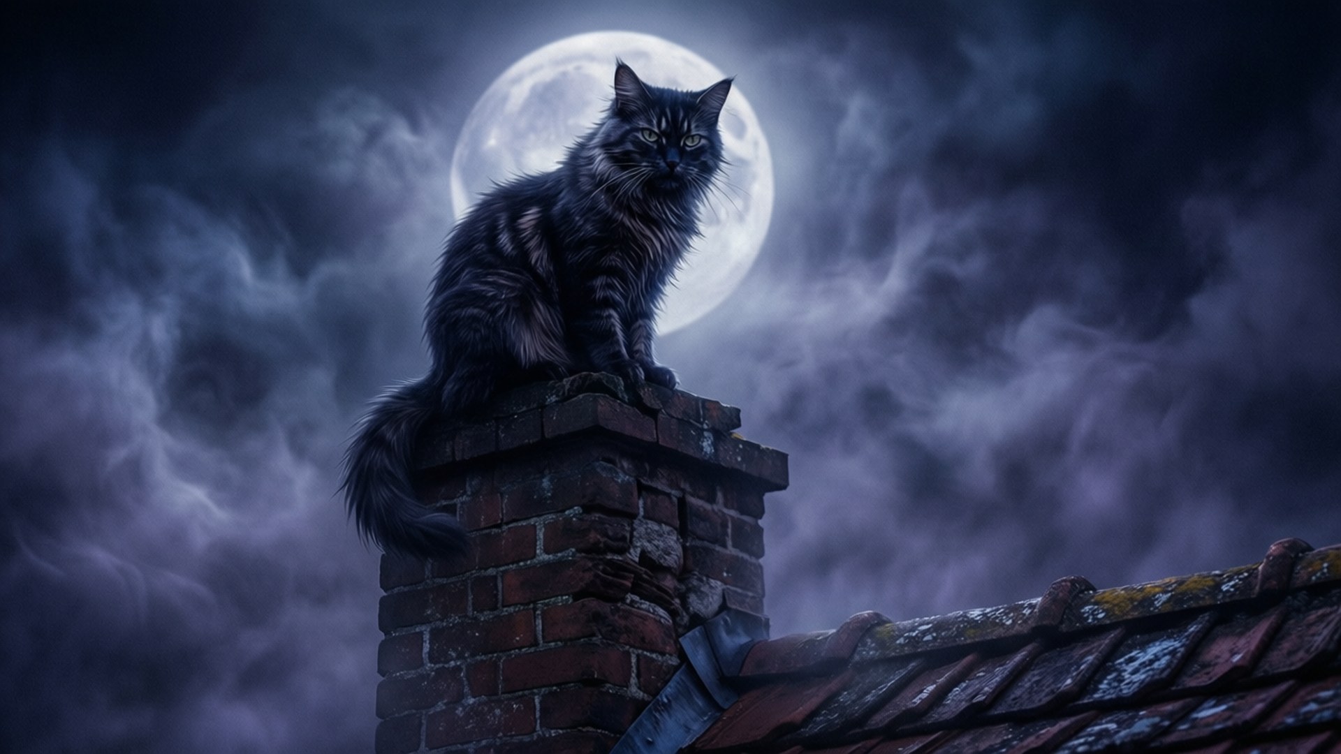 Macavity's Moonlit Shadow by Wallpapers.art Studio