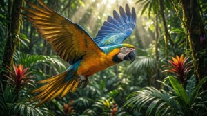 Macaw in Flight