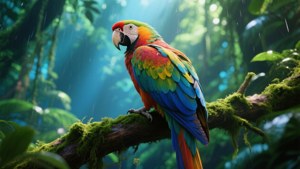 Macaw in Rainforest