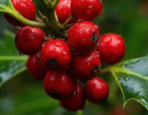 Macro Holly Berries