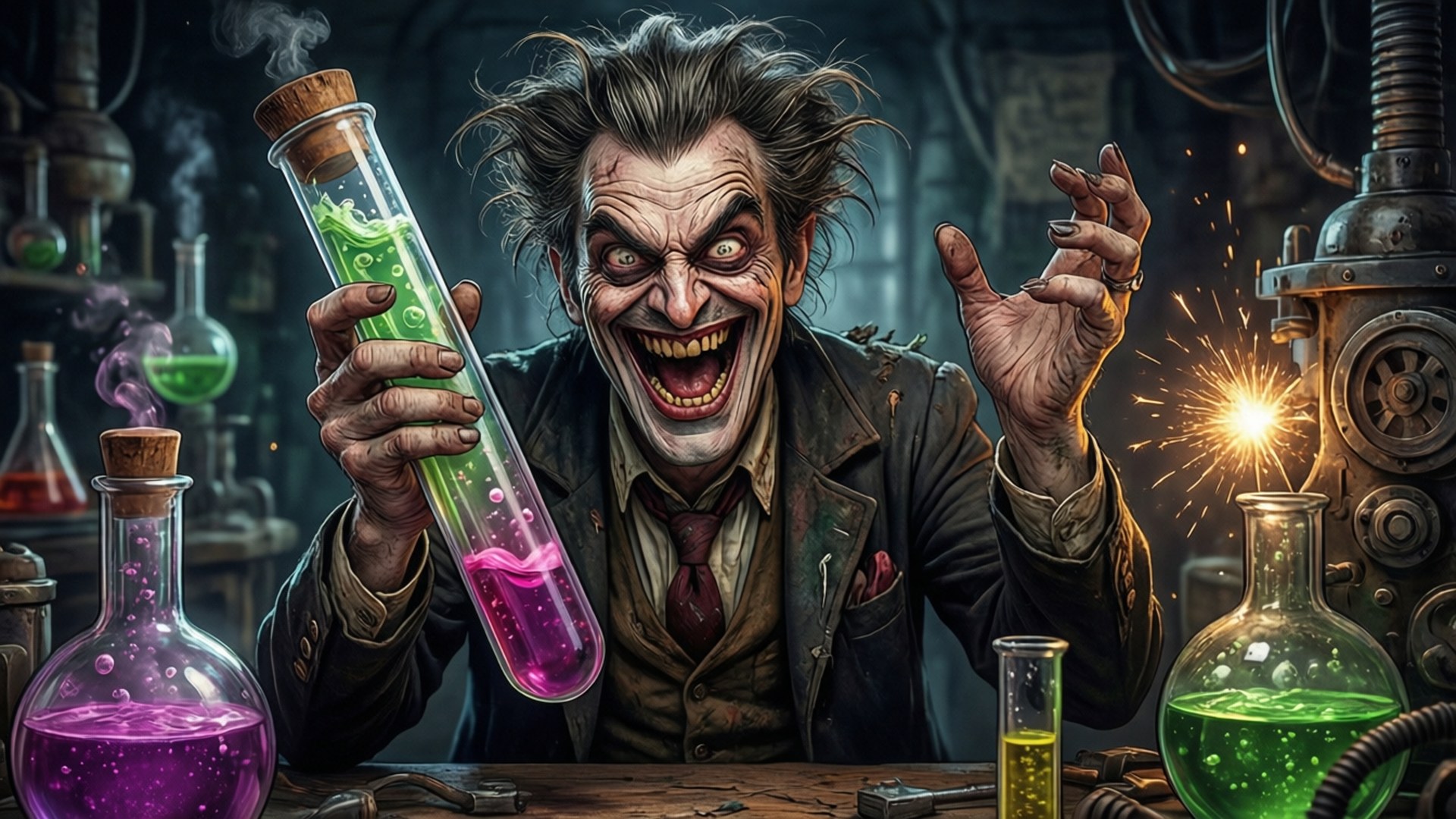 Mad Scientist Test Tube by Wallpapers.art Studio