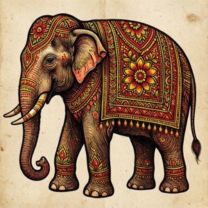 Madhubani Elephant Majesty