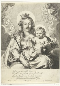 Madonna met kind in de wolken
