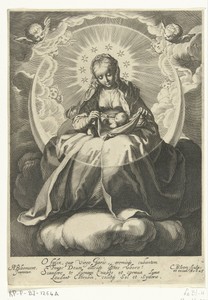 Madonna zittend op de maansikkel
