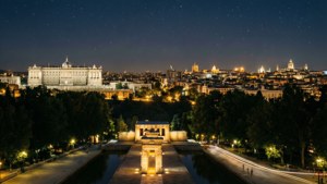 Madrid Skyline Night From Debod