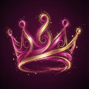 Magenta Gold Crown Swirls