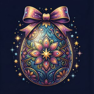 Magical Easter Egg with Bow