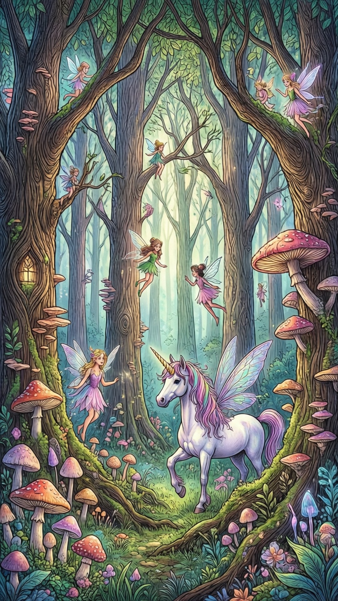 Magical Forest Doodle by Wallpapers.art Studio