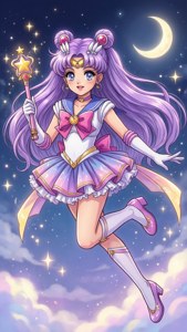 Magical Girl Under Moon