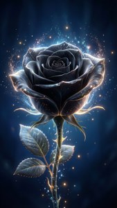 Magical Glowing Black Rose