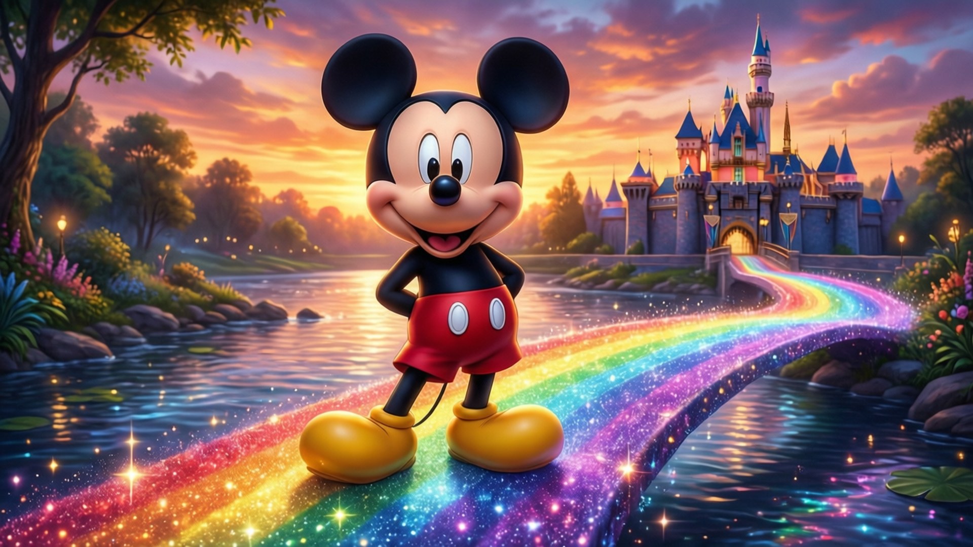 Magical Rainbow Bridge by Wallpapers.art Studio