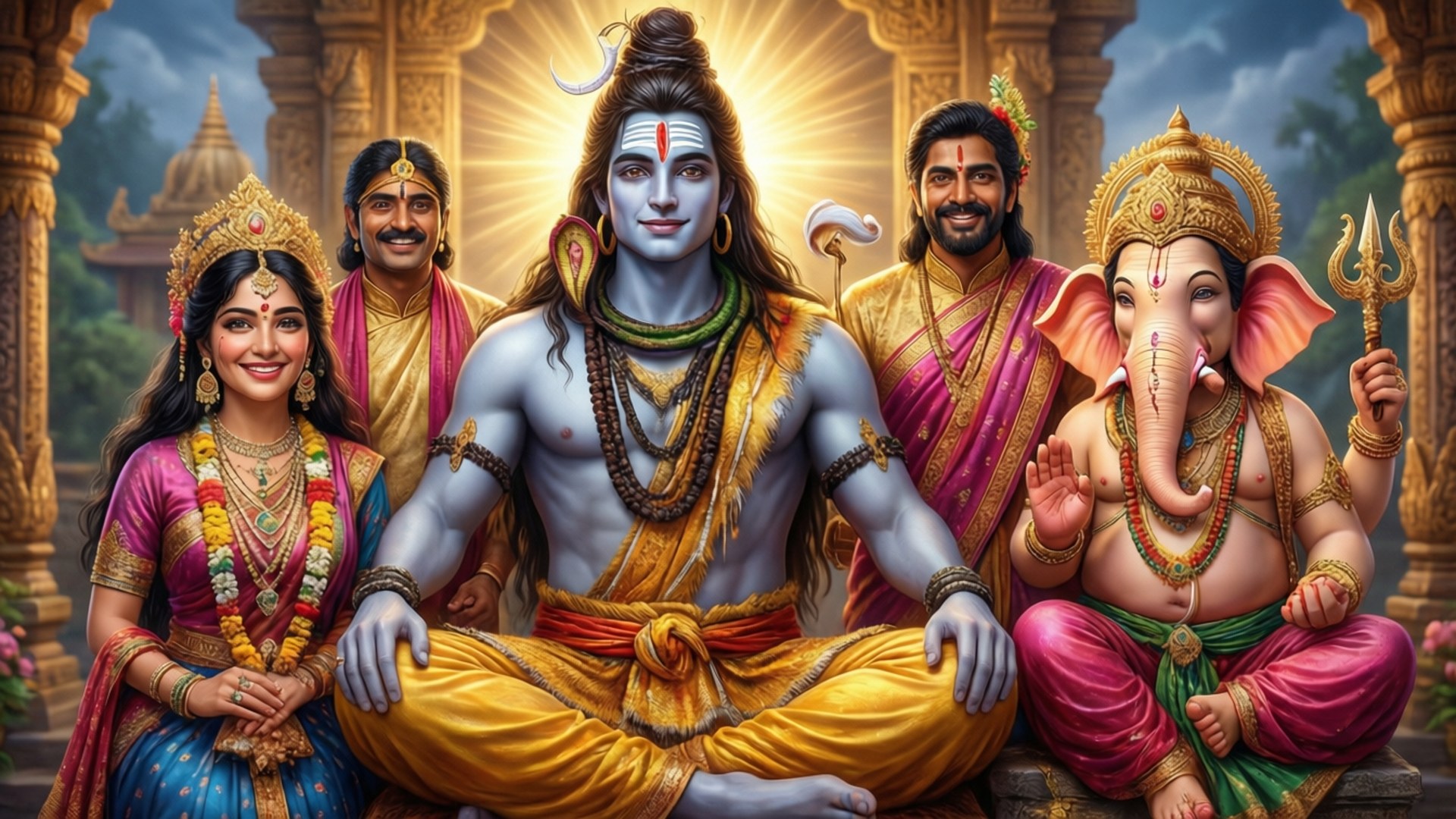 Mahadev with Family by Wallpapers.art Studio