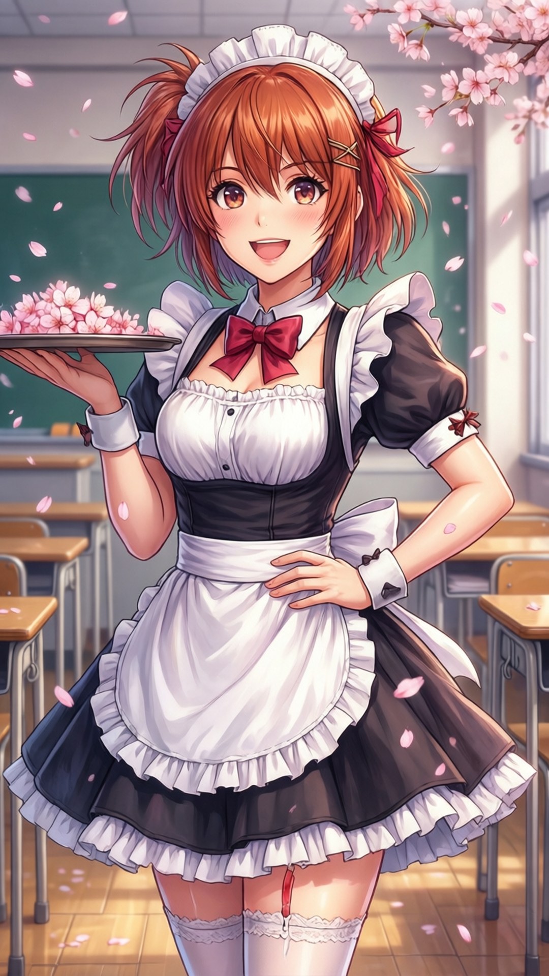 Maid Misaki in Bloom by Wallpapers.art Studio