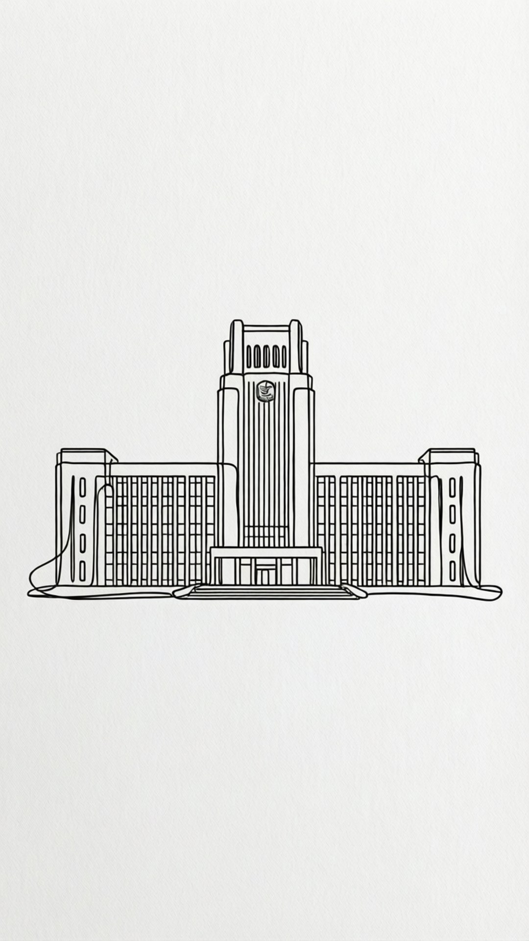 Main Hall in Line Art by Wallpapers.art Studio
