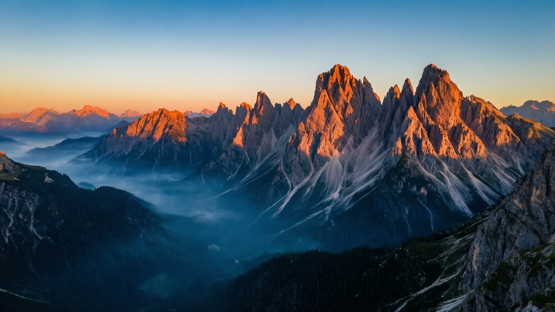 Majestic Alpine First Light by Wallpapers.art Studio