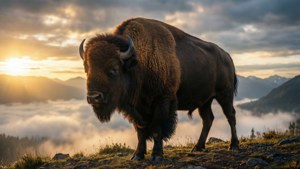 Majestic Buffalo at Sunrise
