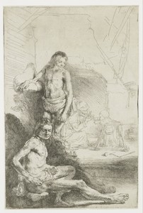 Male nude, seated and standing