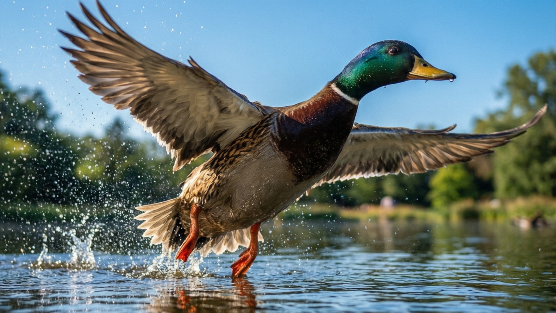 Mallard Takeoff by Wallpapers.art Studio