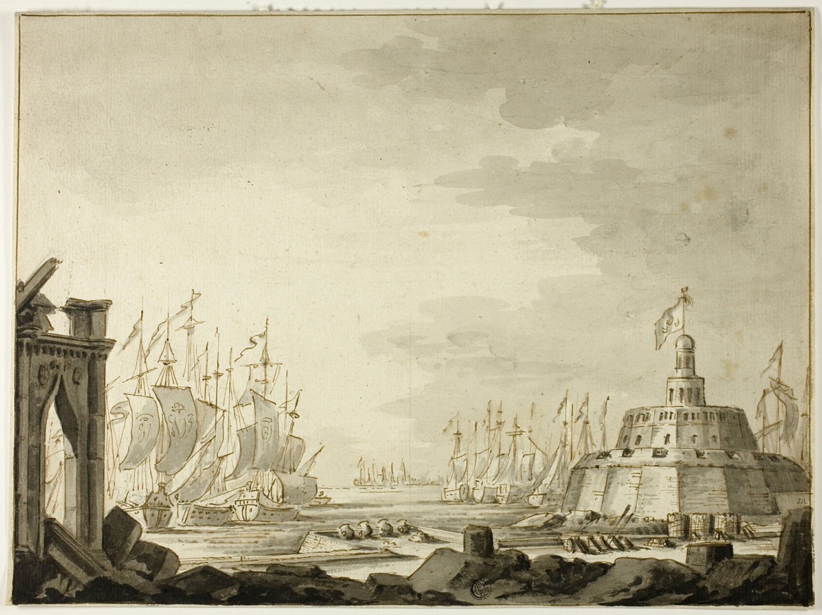 Malta, Harbor of Valletta by Abraham Storck