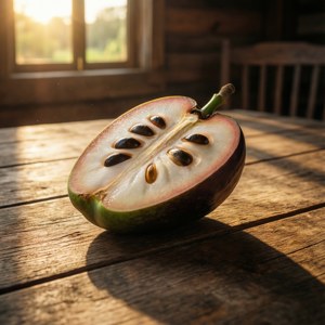 Mammee Apple on Wood