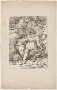 Man Attacking a Monster