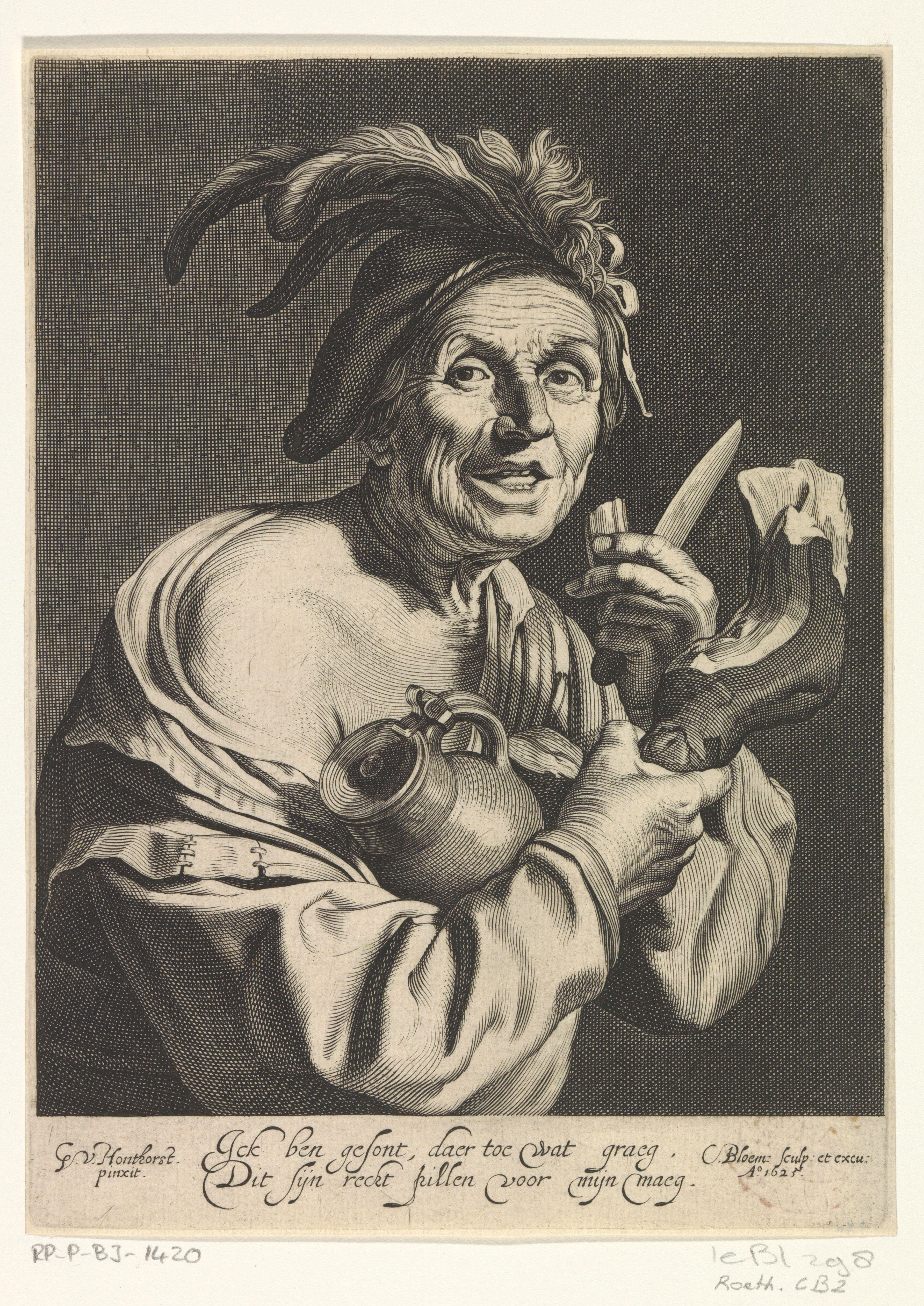 Man eet ham by Cornelis Bloemaert (II)
